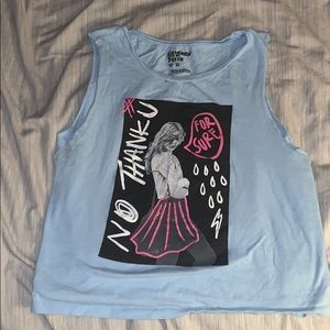 Blue crop muscle tee